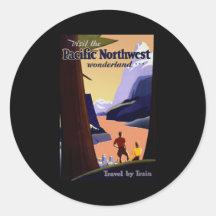 Visit The Pacific Northwest Round Stickers