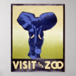 Visit the Zoo-elephant Poster
