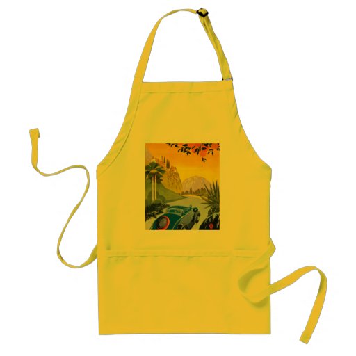 Visitez La Grece En Auto Retro Holiday Poster Aprons