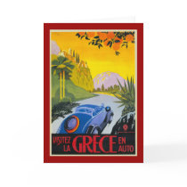 Visitez La Grece En Auto Retro Holiday Poster