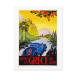 Visitez La Grece En Auto - Vintage Travel Poster Post Card