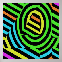 Visual Optical Illusion of the number Four Print