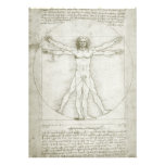 Vitruvian Man by Leonardo da Vinci, Renaissance Personalized Invitations