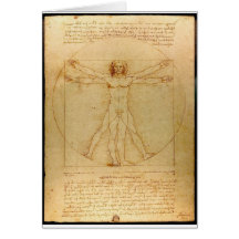 Vitruvian man. greeting card