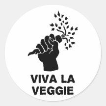 Viva La Veggie Round Stickers