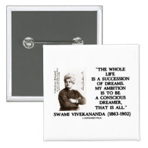 Vivekananda Whole Life Succession Dreams Ambition Pinback Buttons