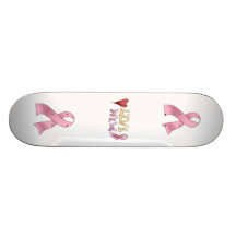 "Vivent bien" la planche à roulettes rose de ruban