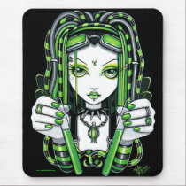 "Vivian" Cybergoth Dark Industrial Fairy Mousepad mousepads