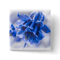 Vivid Blue Columbine Button
