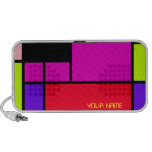 Vivid colour blocks pattern with your name speakers