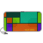 Vivid colour blocks pattern with your name speakers