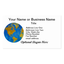 Vivid Globe Featuring the Americas Business Cards