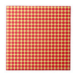 Vivid polka dots, yellow and red tiles