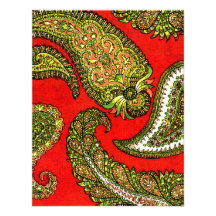 Vivid Red Paisley Wedding Invitation RSVP
