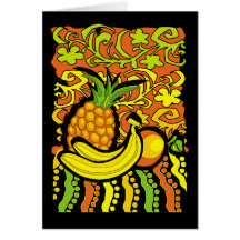 vivid tropical still life greeting card