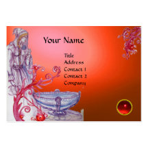 VIVIEN MONOGRAM gem orange white red Business Cards