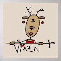 Vixen Reindeer Christmas Tshirts and Gifts Poster