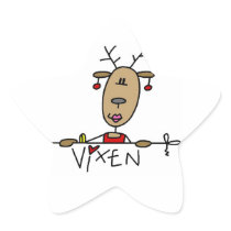 Vixen Reindeer Christmas Tshirts and Gifts Stickers