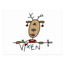 Vixen Reindeer Tshirts and Gifts Postcard