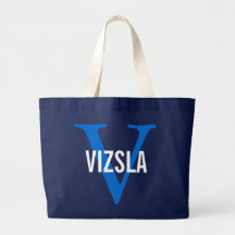 Vizsla Breed Monogram Design Tote Bags