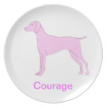 Vizsla Courage Cancer Awareness Plate