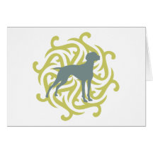 Vizsla Dog Design (lime & slate) Greeting Cards