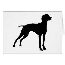 Vizsla Dog Silhouette (black) Greeting Card
