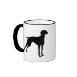 Vizsla Dog Silhouette (black) mugs