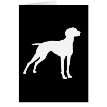 Vizsla Dog Silhouette (white) t-shirts & gifts Cards