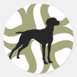 Vizsla Dog Tribal (green and black) Stickers