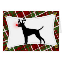 Vizsla Reindeer Christmas Card