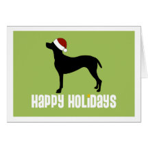 Vizsla Santa Hat Card