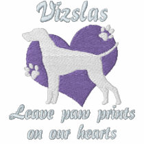 Vizslas Leave Paw Prints Embroidered Polo Shirt