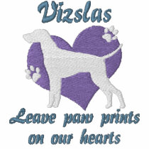 Vizslas Leave Paw Prints Embroidered Shirt