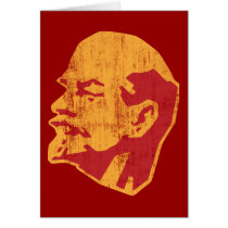 vladimir lenin cccp portrait greeting cards