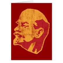 vladimir lenin cccp portrait greeting cards