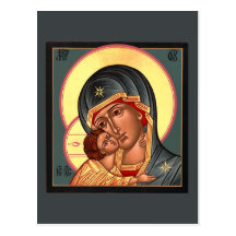 Vladimir Mother of God Prayer Card Postcards