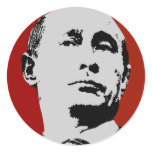 Vladimir Putin on Red Round Stickers