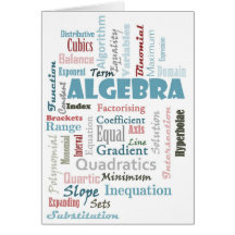 Vocabulaire d'algèbre cartes de vœux