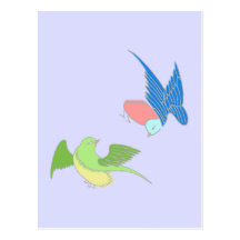 Vögel birds postkarte