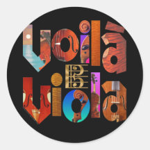 Voilà Viola! Round Sticker