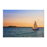 Voiles dans le coucher du soleil impression sur toile