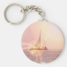 Voilier Keychain de coucher du soleil Porte-clé