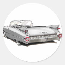 Voiture 1959 de blanc de Cadillac Autocollants