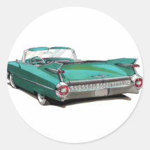 Voiture 1959 de Cadillac Teal Autocollants