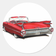 Voiture 1959 de rouge de Cadillac Autocollants