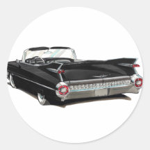 Voiture 1959 noire de Cadillac Adhésifs Ronds