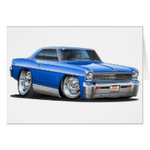Voiture 1966-67 de bleu de nova cartes de vœux