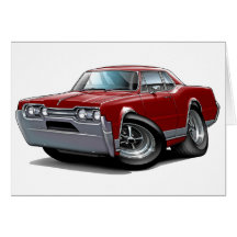 Voiture 1967 de rouge foncé de sabre d'abordage d' carte de vœux