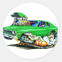 Voiture 1971-74 verte de nova autocollant rond